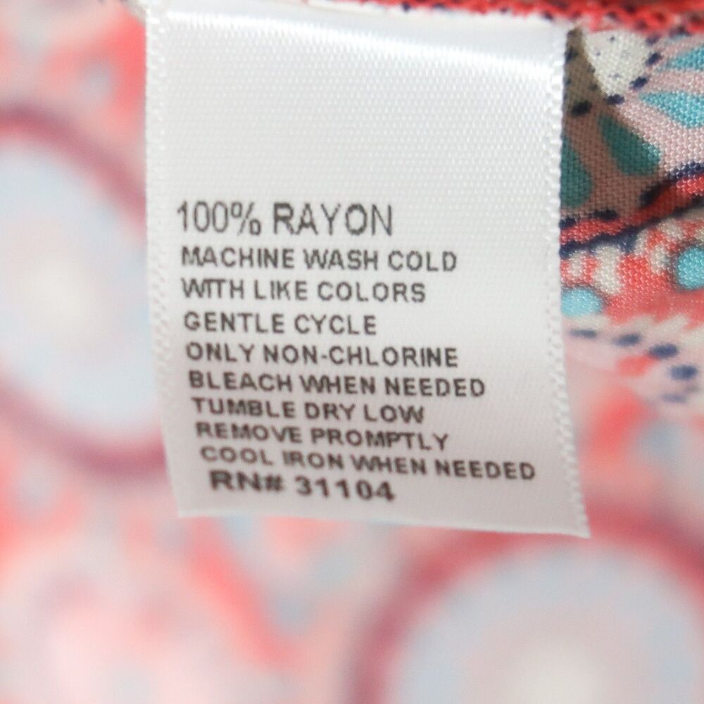 Red Camel Womens Henley Blouse Size Large Pink Blue Boho Popover - Picture 9 of 9